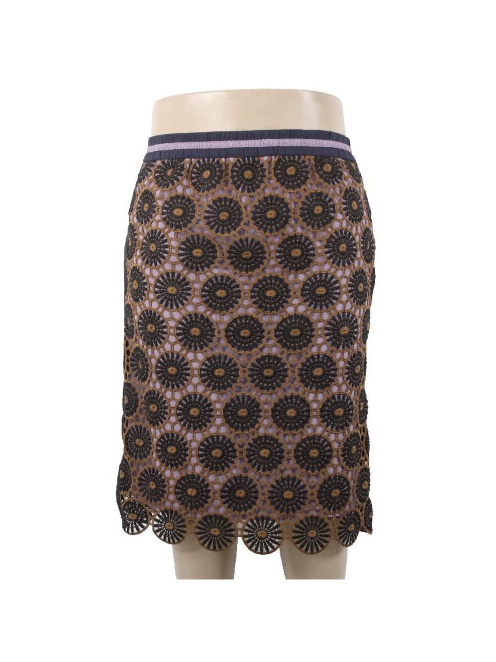 Current Air Loire Skirt Sz XL Purple Navy Black Brown Embroidery 100% Poly Skirt
